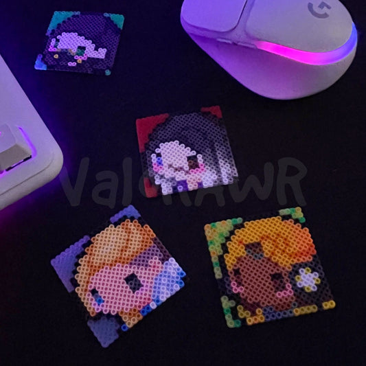 Square Pixel Art, Perler Beads | Customizable Keychain