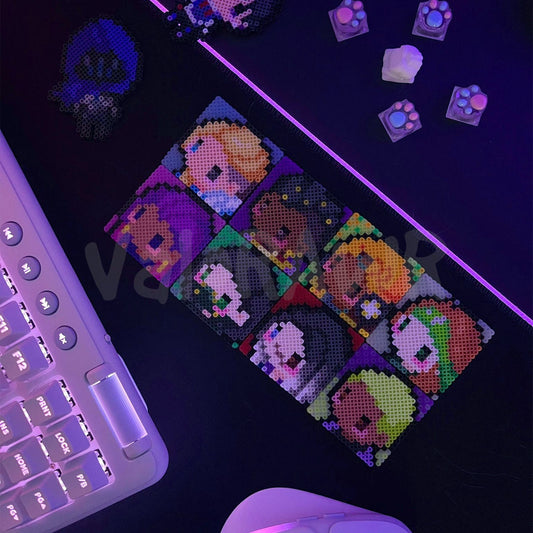 Square Pixel Art, Perler Beads | Customizable Keychain