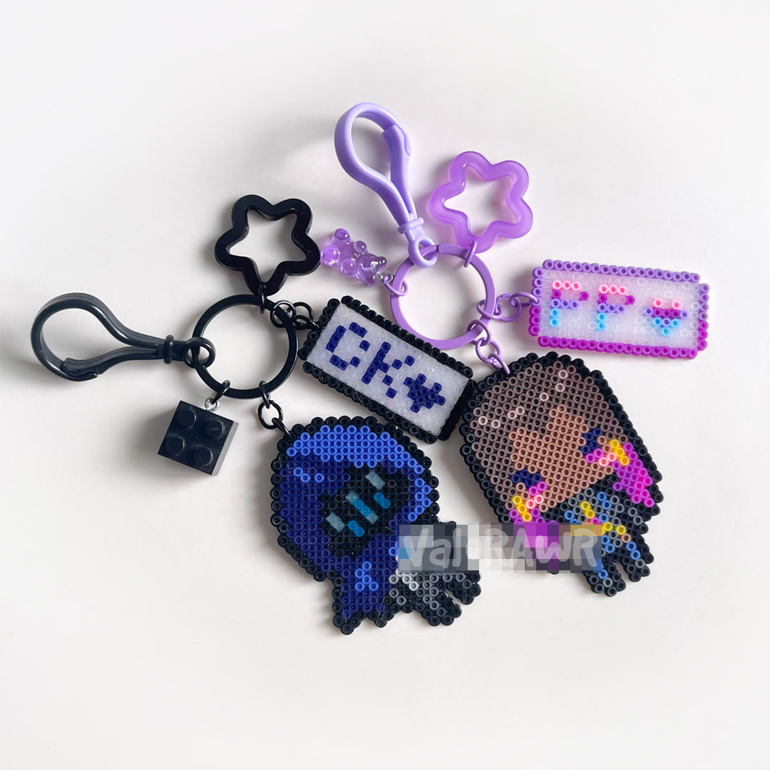 Agent Pixel Art, Perler Beads | Customizable Keychain