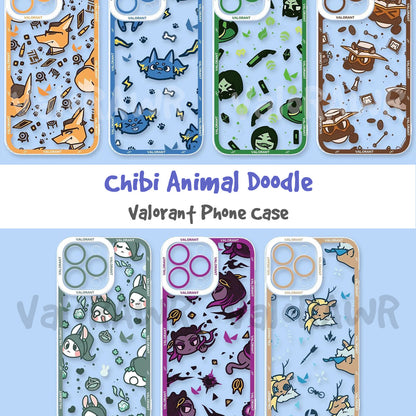 Chibi Agent Phone Case | Cat Puppy Doodle Style | TPU Clear Case